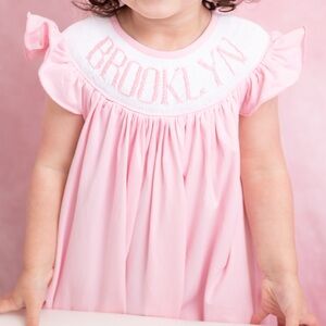 Pink 'Brooklyn' Smocked Bubble Romper